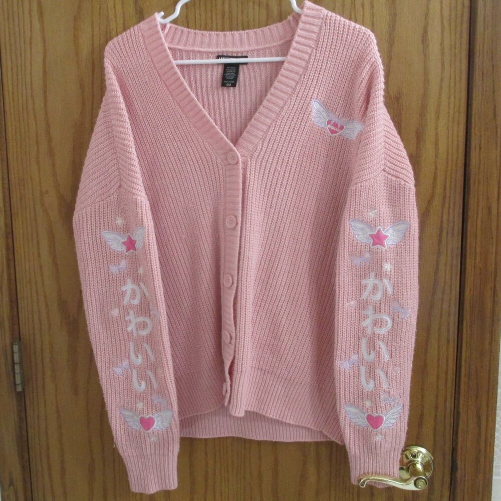 Hot Topic Kawaii Pink Oversized Cardigan size Small